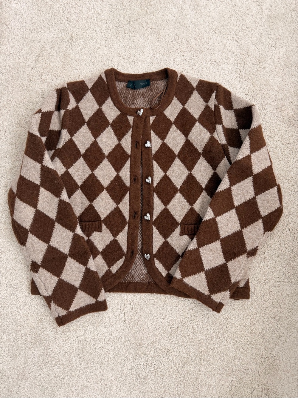 ZARA heart Button Cardigan